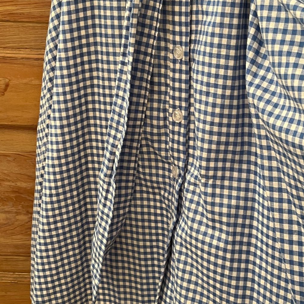 NWT Chetta B Size 12 Blue and White Checked Summer Dress w Tie Belt, Fit & Flare - Picture 9 of 11